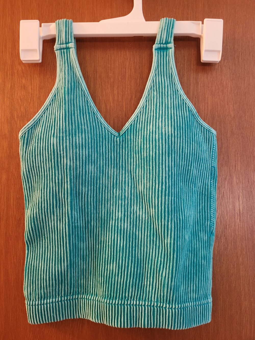 Zenana Outfitters Teal Ribbed V-Neck Camisole
